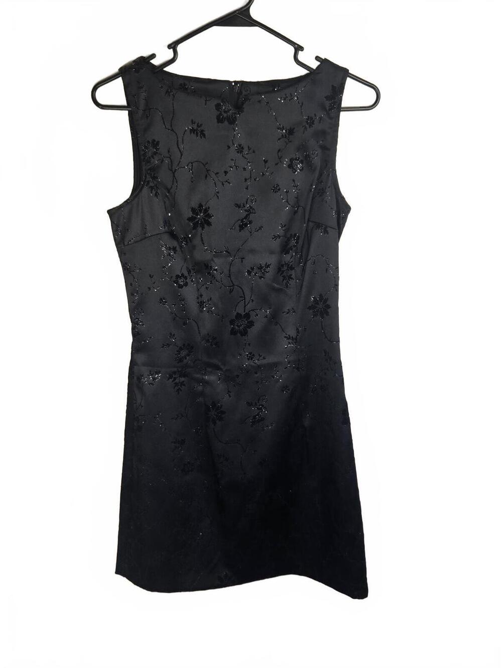 Byer Too! Black Floral Embroidered Sleeveless Dress Size 7